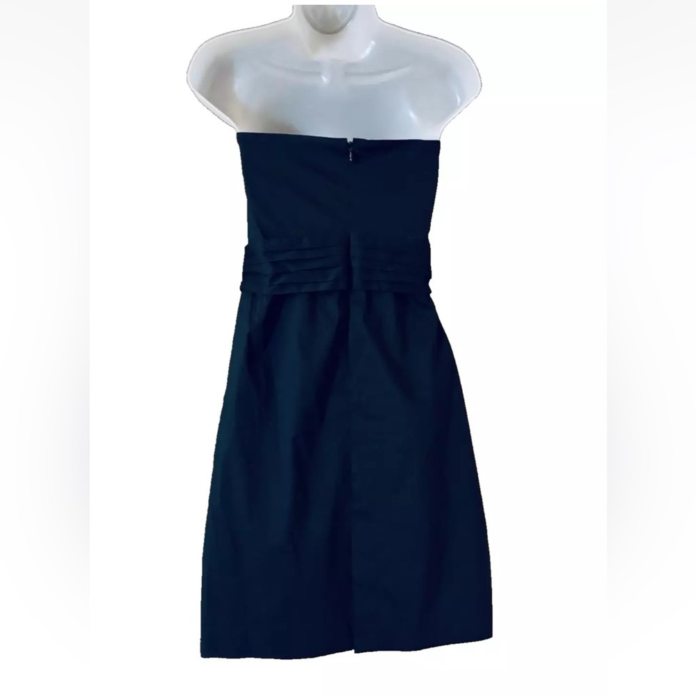 NWT Banana Republic Strapless Dress Women's 8 Back Slit Cotton Blend Black - Picture 3 of 11